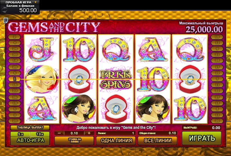 Gems and the City (Бриллианты в большом городе) из раздела Игровые автоматы