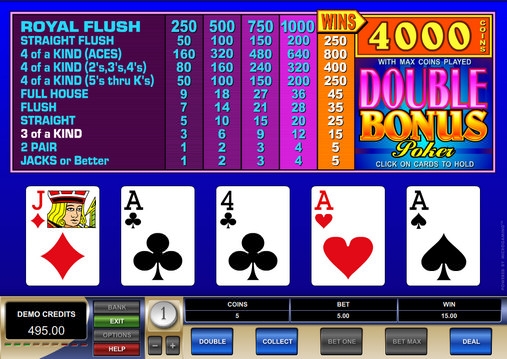 Double Bonus Poker (Дабл бонус покер) из раздела Видео покер