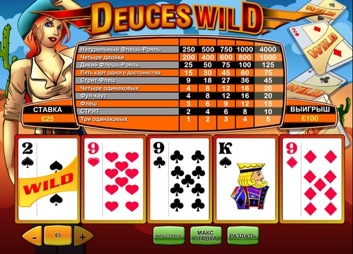 Deuces Wild  («Дикие двойки») из раздела Видео покер