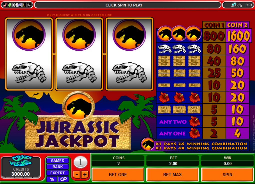 Jurassic Jackpot (Джек-пот Юрского периода) из раздела Игровые автоматы