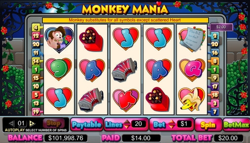 Monkey Mania (Страсть обезьянки) из раздела Игровые автоматы