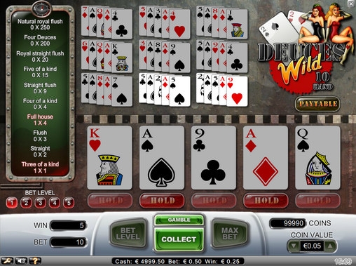 Deuces Wild («Дикие» двойки) из раздела Видео покер