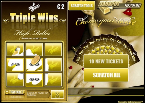 Triple Wins Jackpot (Тройные выигрыши с джек-потом) из раздела Скрэтч-карты