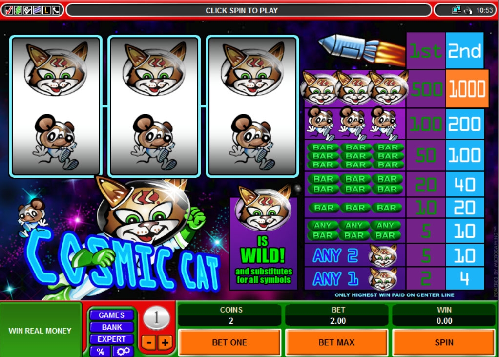 Cosmic Cat (Космическая Кошка) из раздела Игровые автоматы