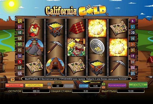 California Gold (Золото Калифорнии) из раздела Игровые автоматы