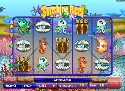 Sunshine Reef (Солнечный риф) из раздела Игровые автоматы