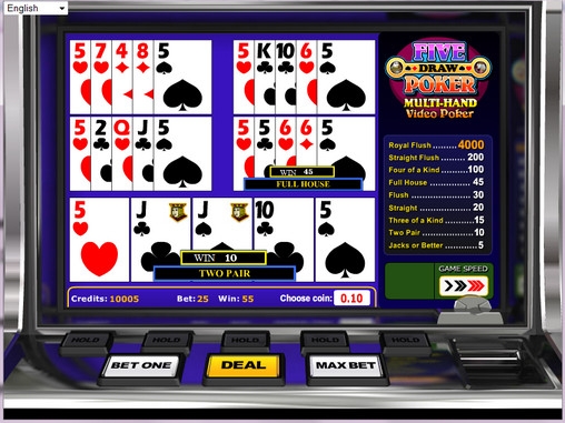 Five Draw Poker (Дро-покер на пять рук) из раздела Видео покер