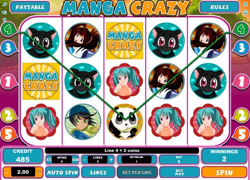 Manga Crazy (Помешательство на манге) из раздела Игровые автоматы
