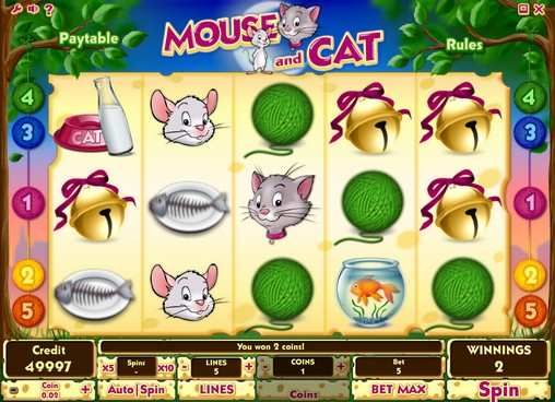 Mouse and Cat (Мышка и кошка) из раздела Игровые автоматы