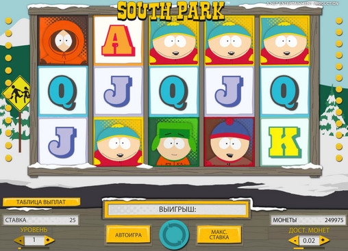 South Park (Южный парк) из раздела Игровые автоматы