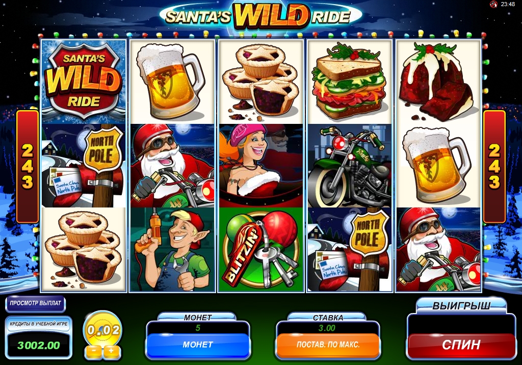 Santa's Wild Ride (Безумная поездка Санты) из раздела Игровые автоматы