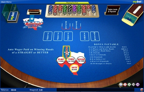 Texas Hold ‘Em Bonus (Техасский холдем с бонусом) из раздела Покер