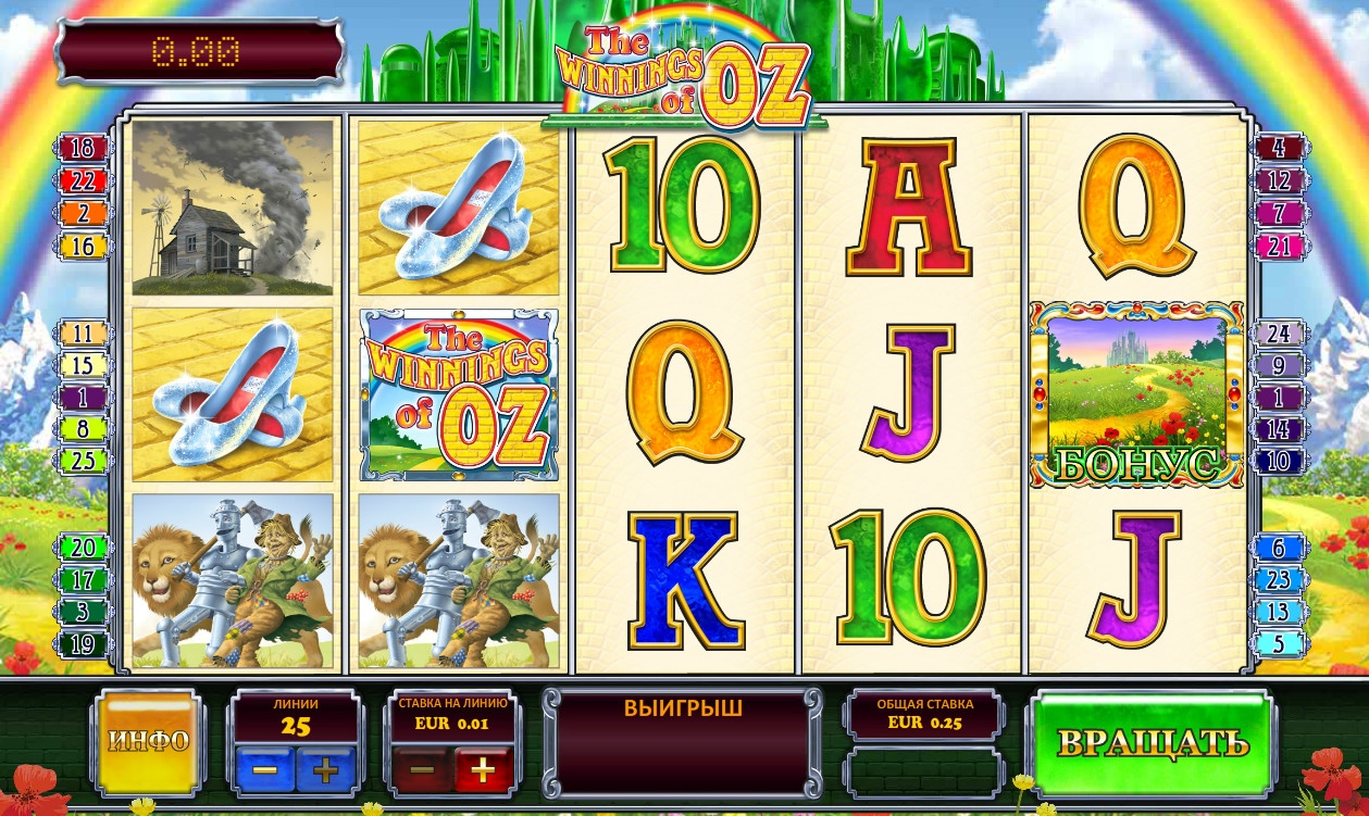 Winnings of Oz (Выигрыши страны Оз) из раздела Игровые автоматы