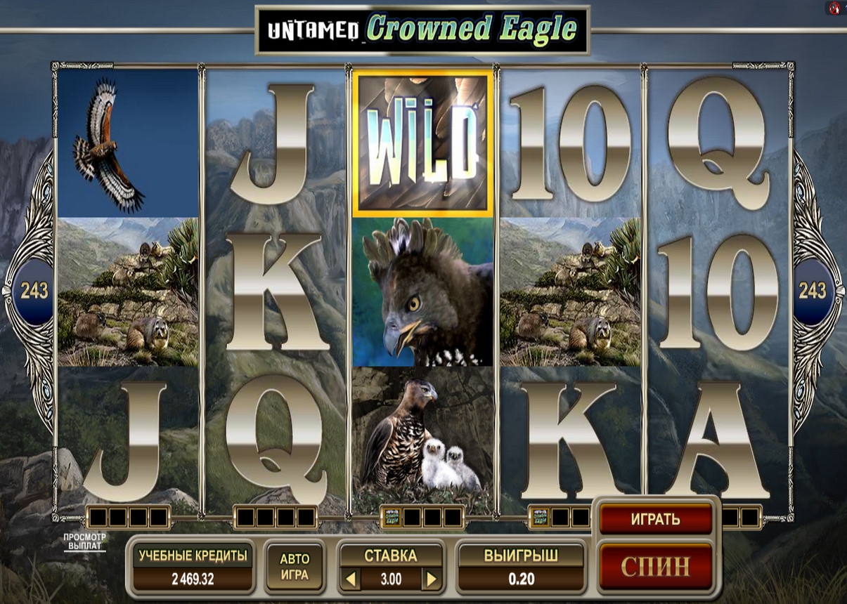 Untamed Crowned Eagle (Дикий венценосный орел) из раздела Игровые автоматы