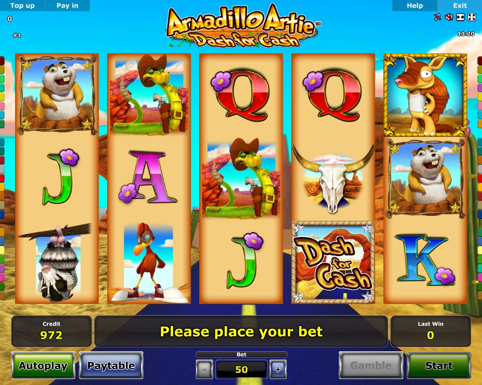 Armadillo Artie – Dash for Cash (Броненосец Арти – В погоне за деньгами) из раздела Игровые автоматы