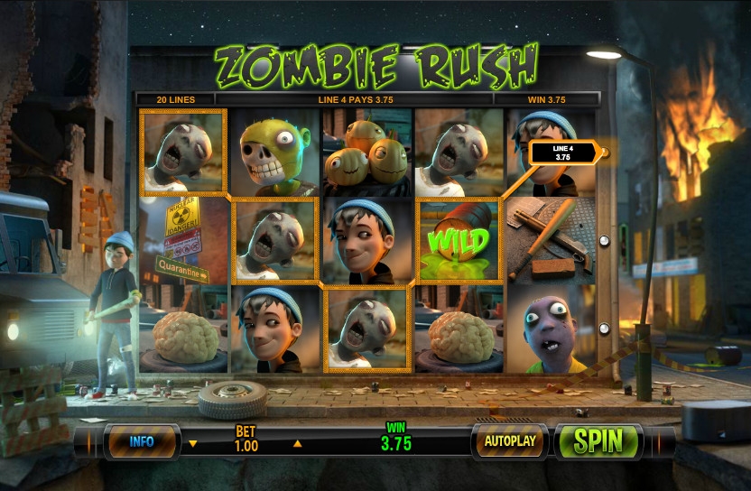 Zombie Rush (Нападение зомби) из раздела Игровые автоматы