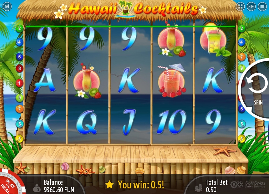 Hawaii Cocktails (Гавайские коктейли) из раздела Игровые автоматы