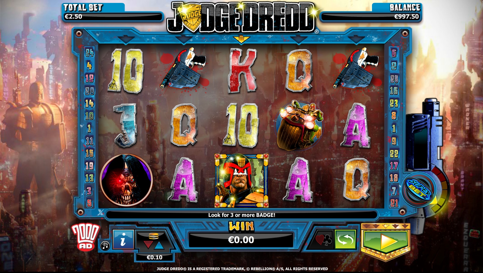 Judge Dredd (Судья Дредд) из раздела Игровые автоматы