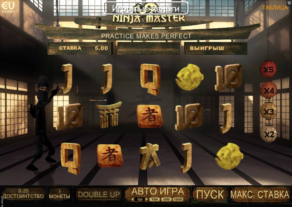 Ninja Master (Мастер ниндзюцу) из раздела Игровые автоматы