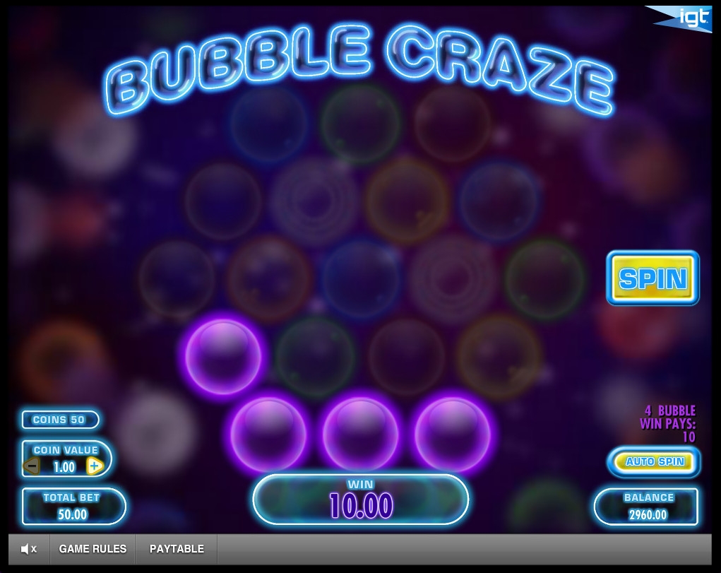 Bubble Craze (Помешательство на пузырьках) из раздела Игровые автоматы