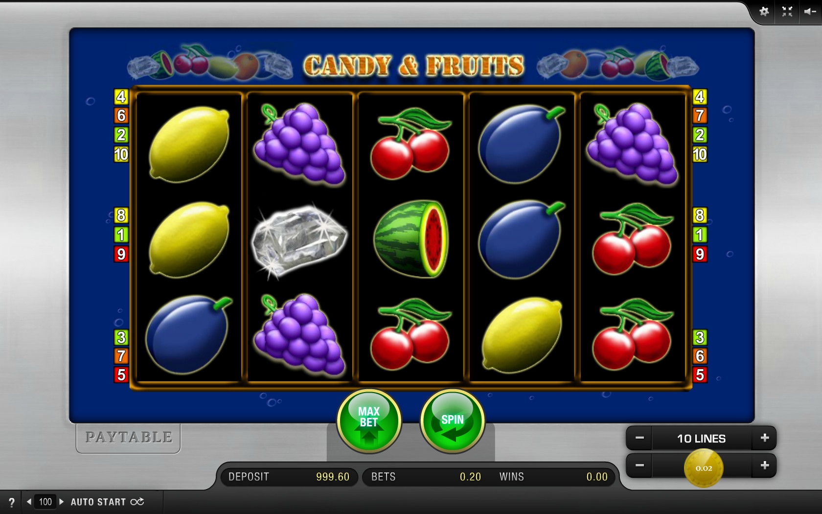 Candy & Fruits (Леденец и фрукты) из раздела Игровые автоматы
