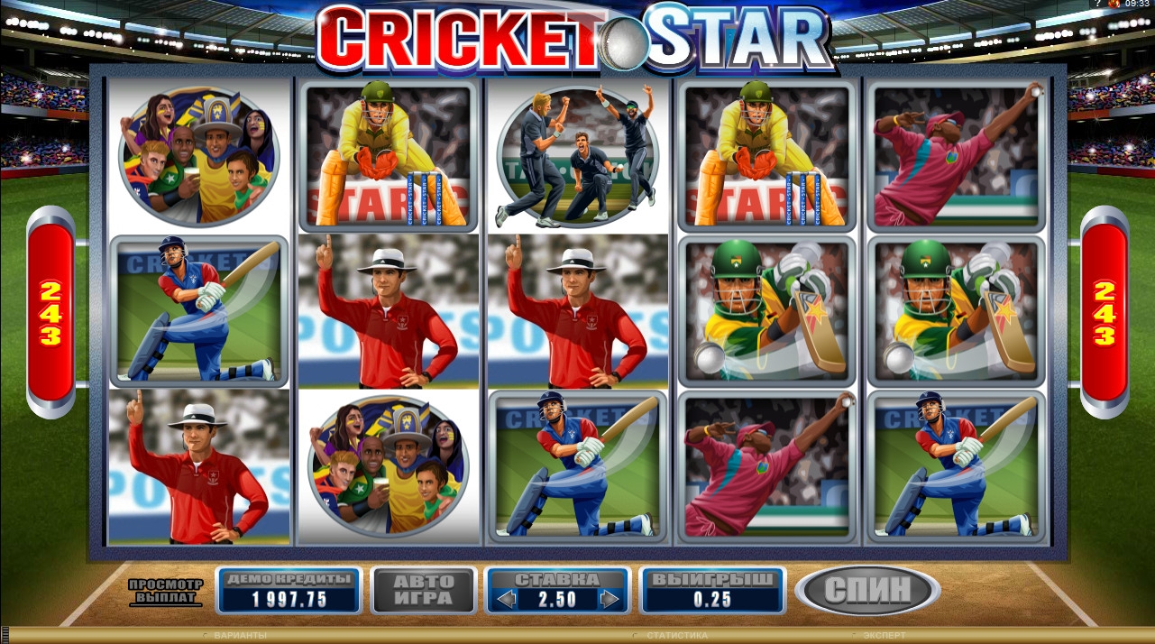 Cricket Star (Звезда крикета) из раздела Игровые автоматы