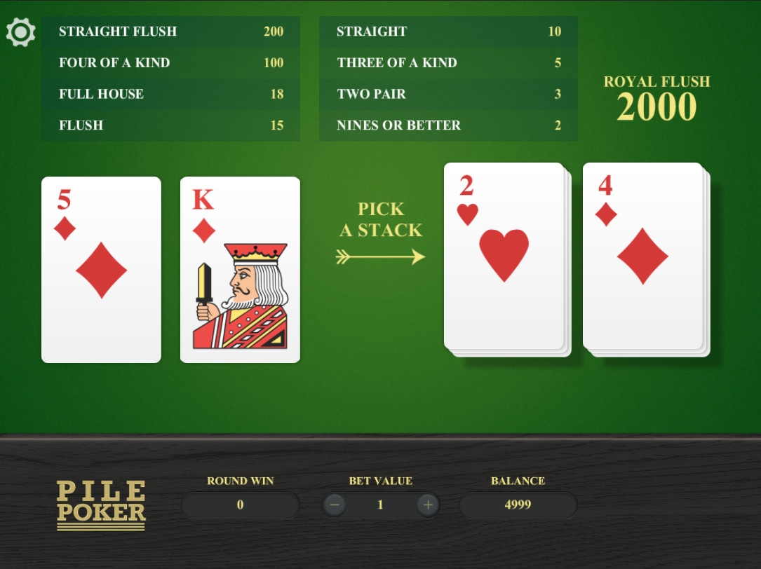 Pile Poker (Пайл покер) из раздела Видео покер