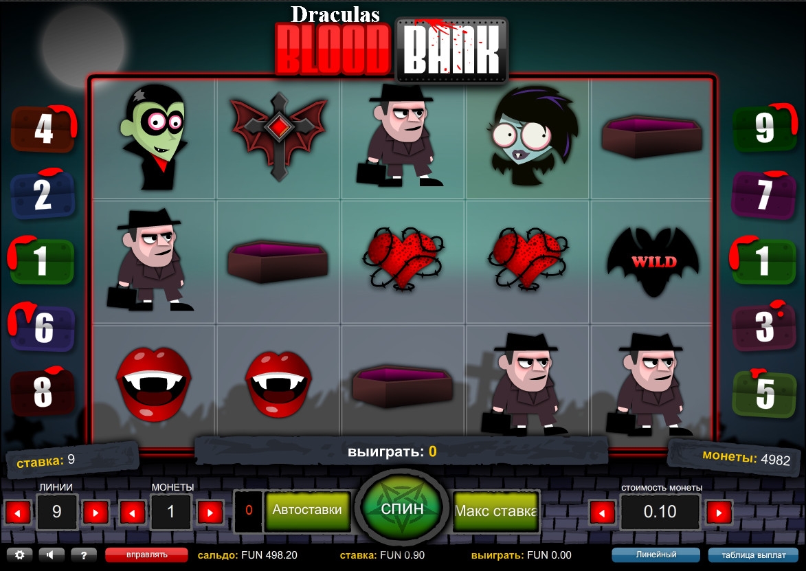 Dracula’s Blood Bank (Банк крови Дракулы) из раздела Игровые автоматы