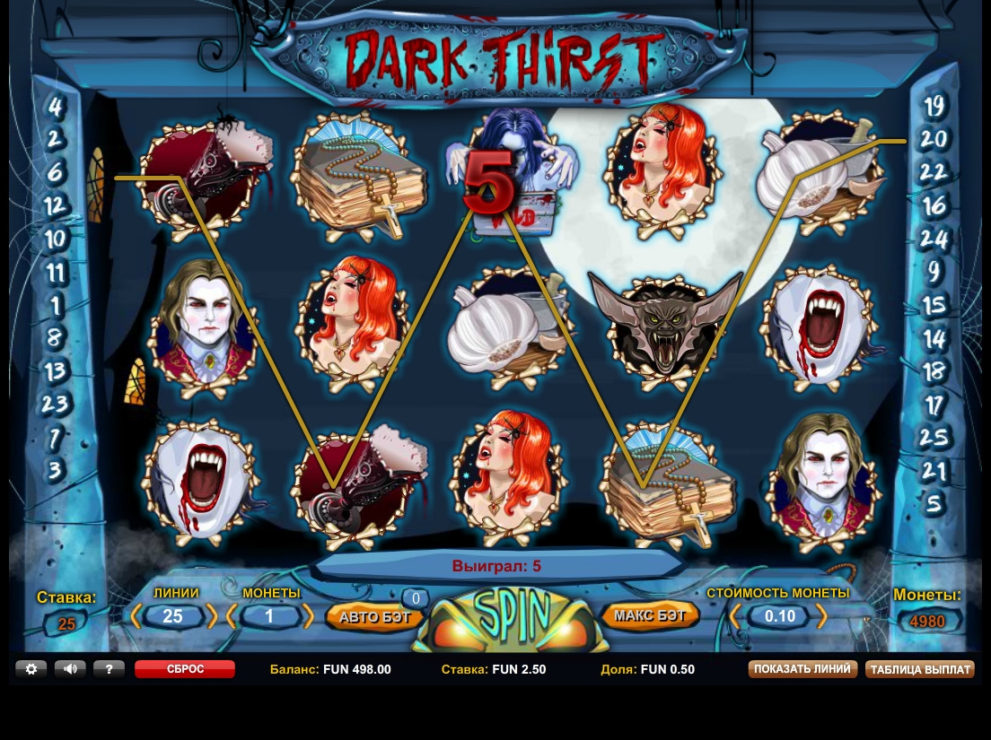 Dark Thirst (Темная жажда) из раздела Игровые автоматы