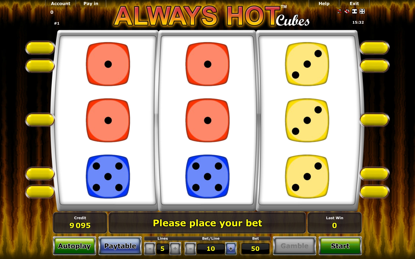 Always Hot Cubes (Неизменно жаркие кубики) из раздела Игровые автоматы