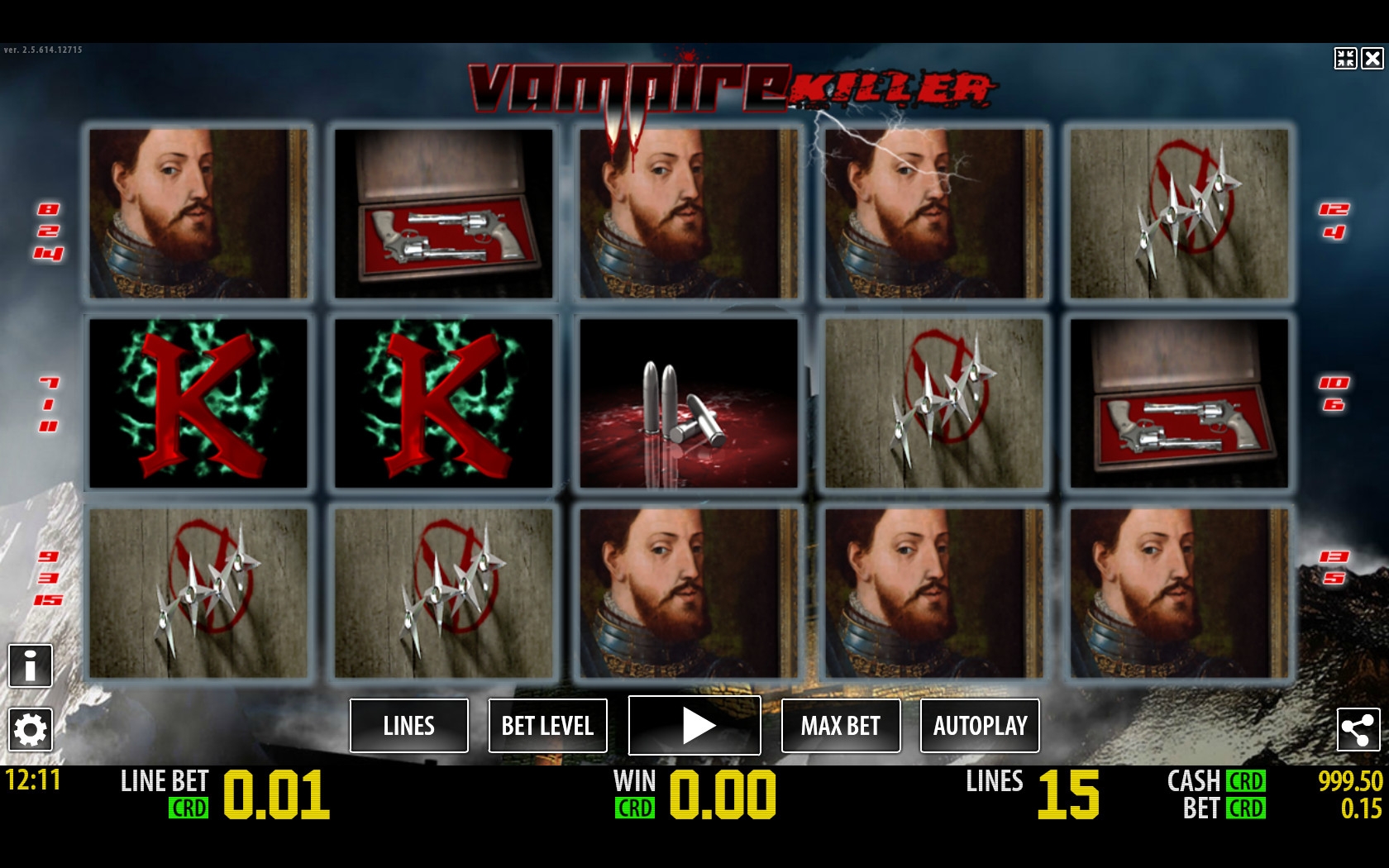 Vampire Killer (Убийца вампиров) из раздела Игровые автоматы