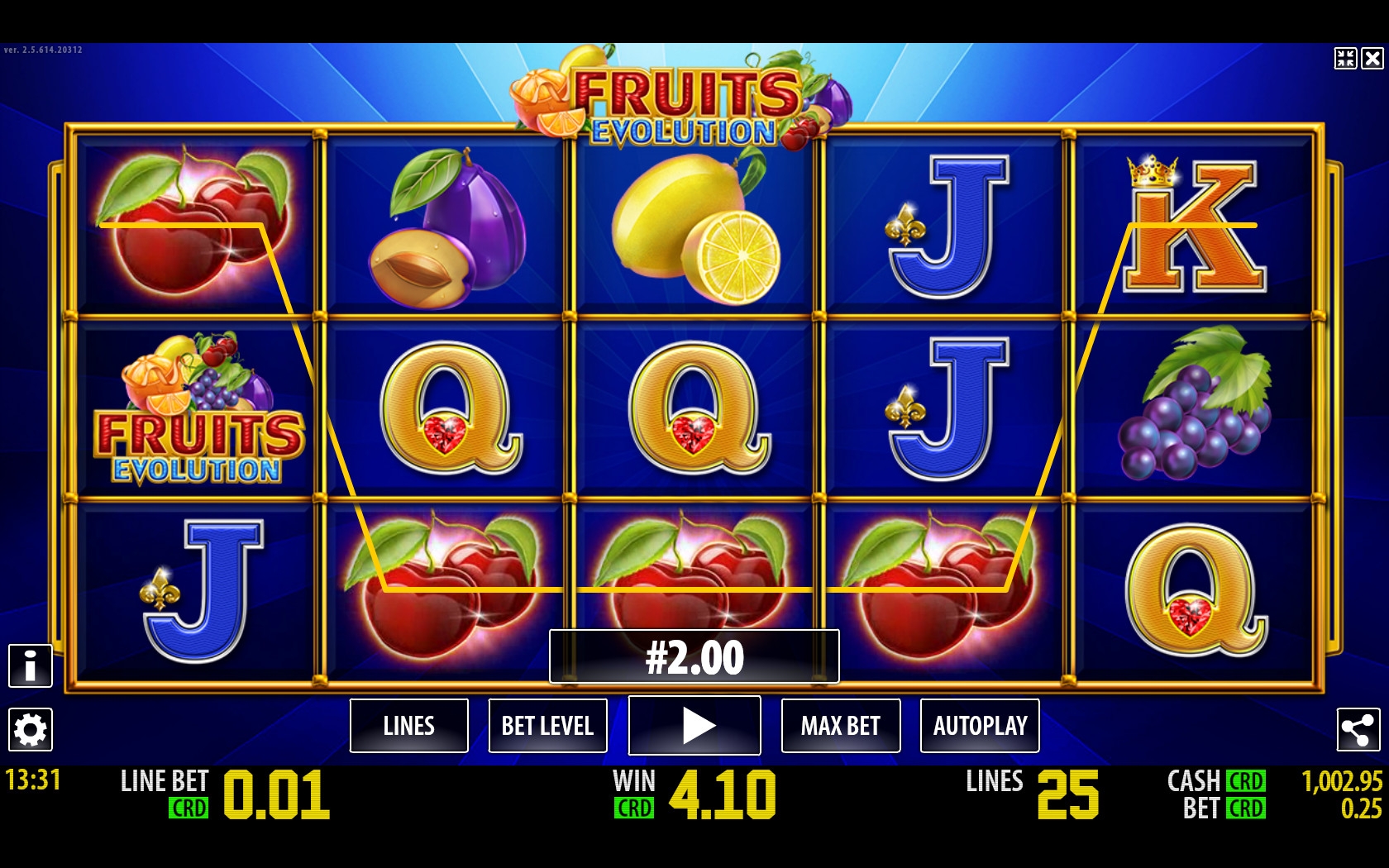 Fruits Evolution (Эволюция фруктов) из раздела Игровые автоматы