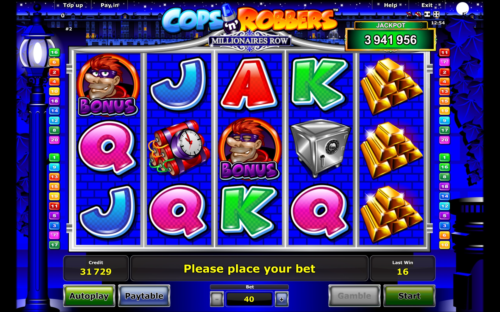 Cops ‘n’ Robbers – Millionaires Row (Копы и грабители – Улица миллионеров) из раздела Игровые автоматы