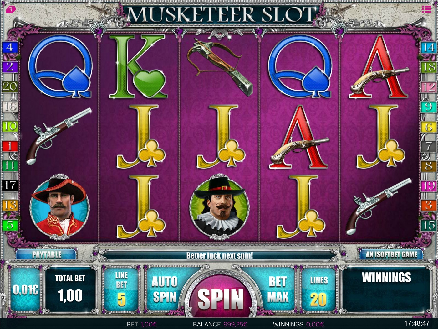 Musketeer Slot (Слот мушкетера) из раздела Игровые автоматы