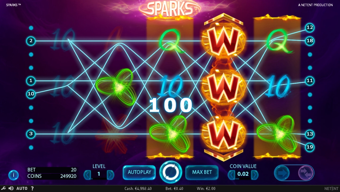 Sparks (Вспышки) из раздела Игровые автоматы