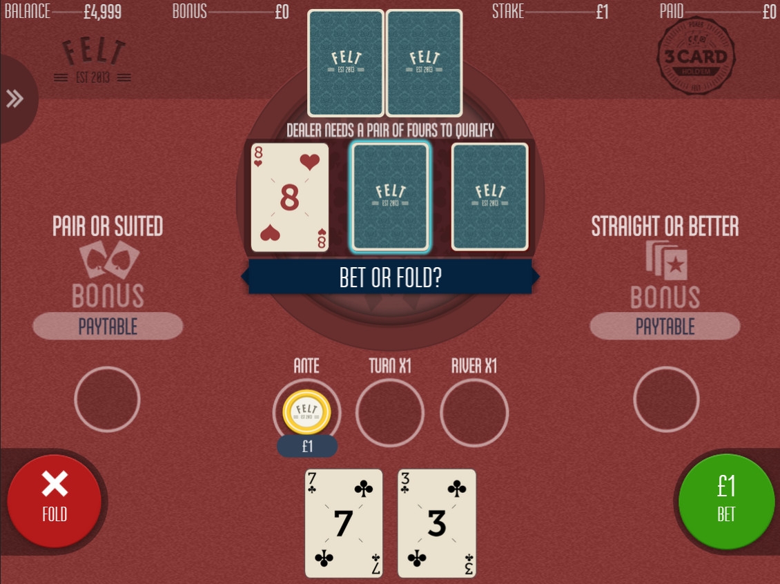 3 Card Hold’Em (3-карточный холдем) из раздела Покер