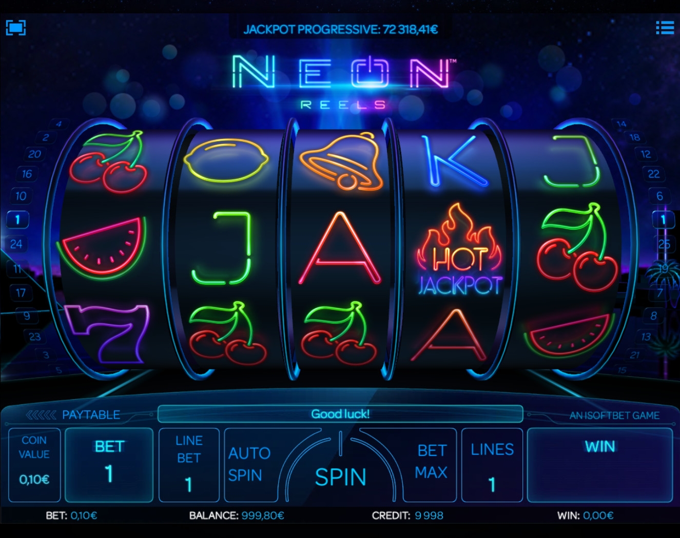 Neon Reels (Неоновые барабаны) из раздела Игровые автоматы