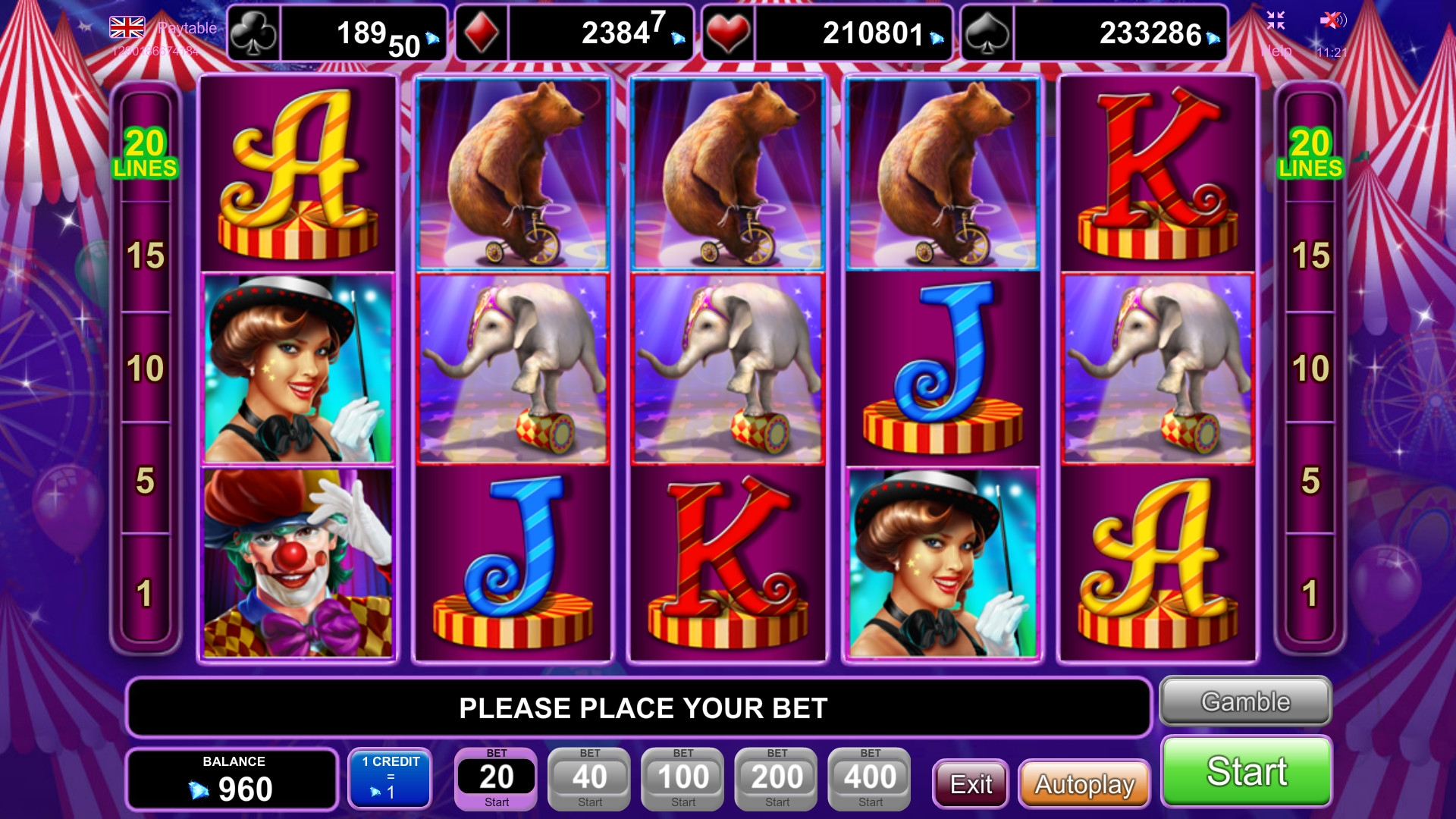 Circus Brilliant  (Цирковой бриллиант) из раздела Игровые автоматы