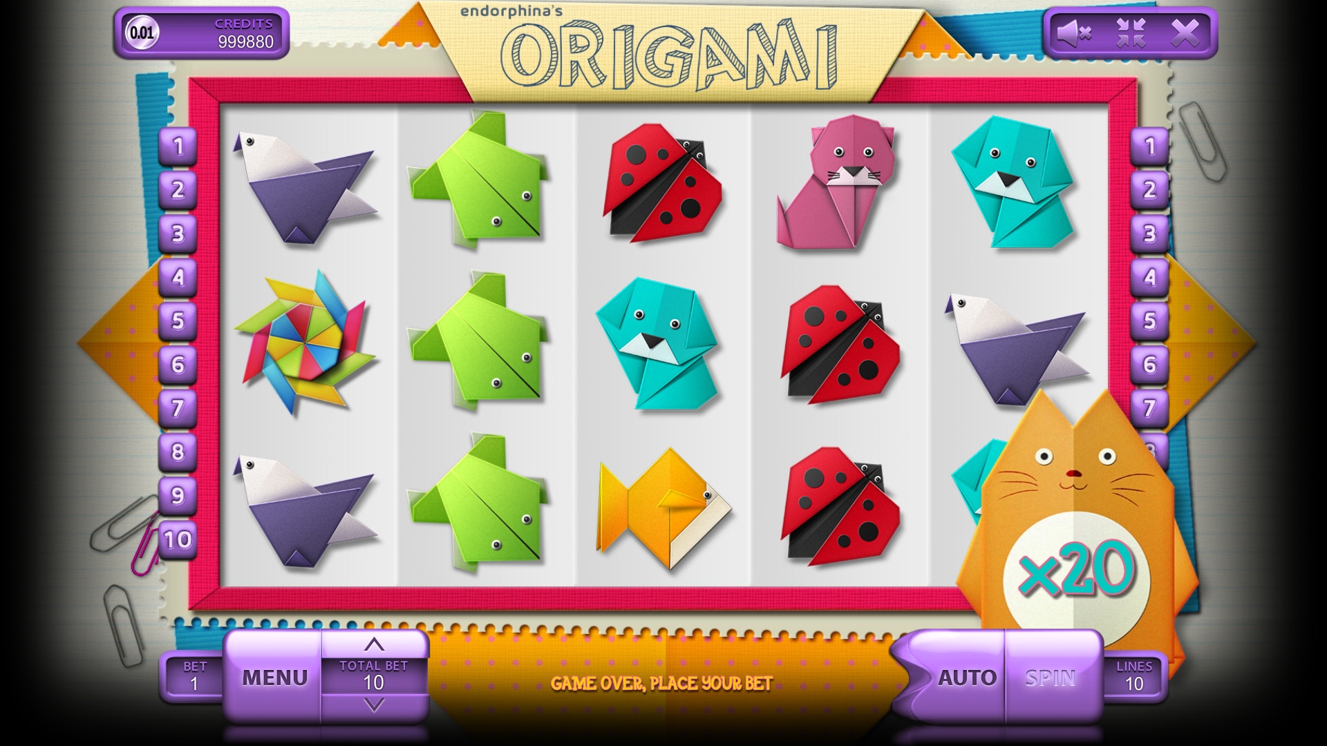 Origami (Оригами) из раздела Игровые автоматы