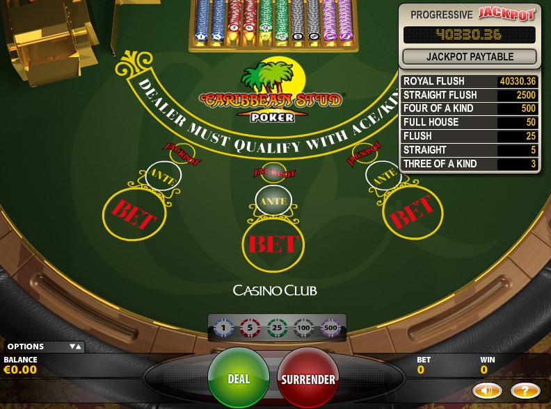 Caribbean Stud Poker (Карибский Стад Покер) из раздела Покер