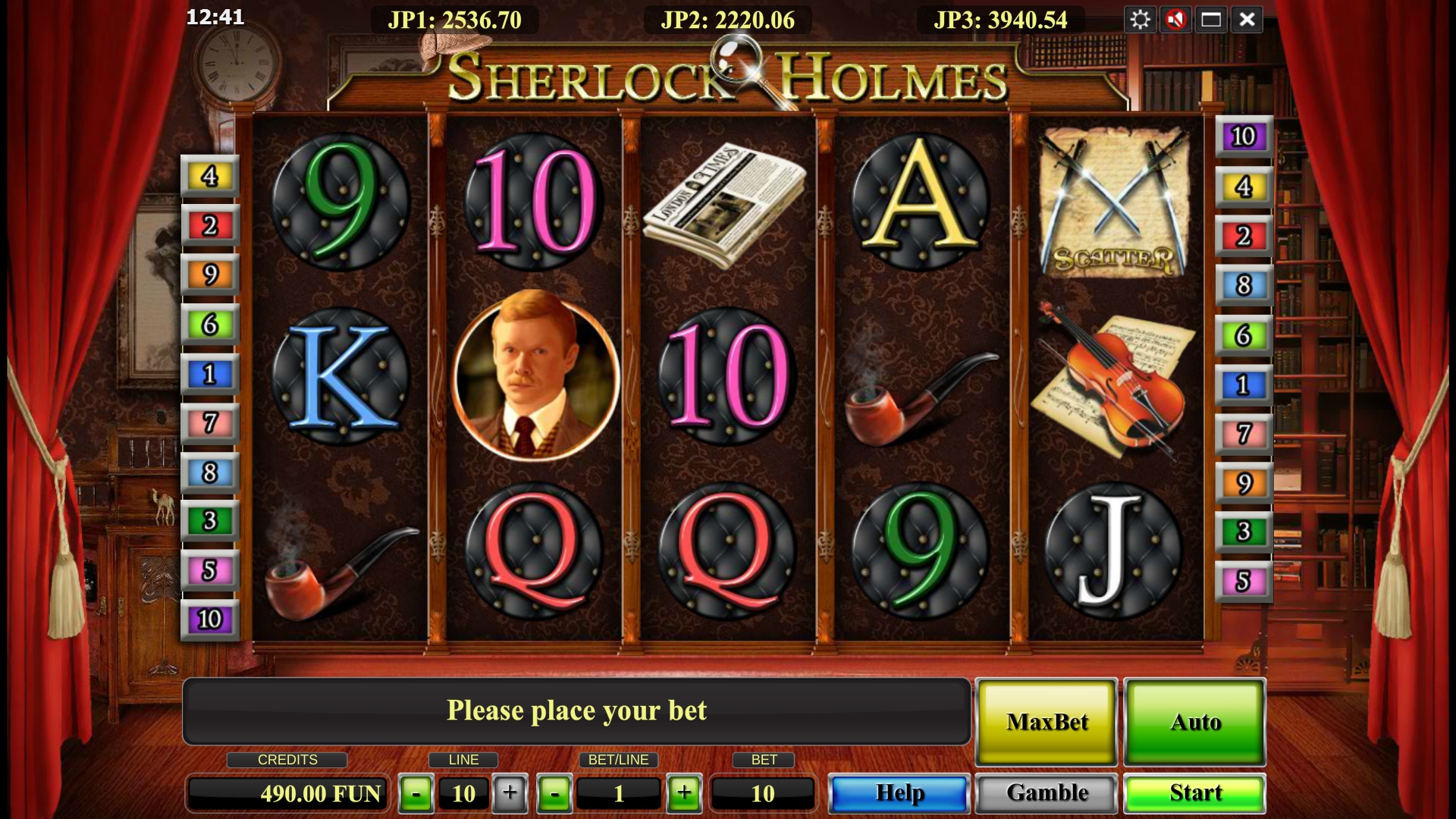 Sherlock Holmes (Шерлок Холмс) из раздела Игровые автоматы