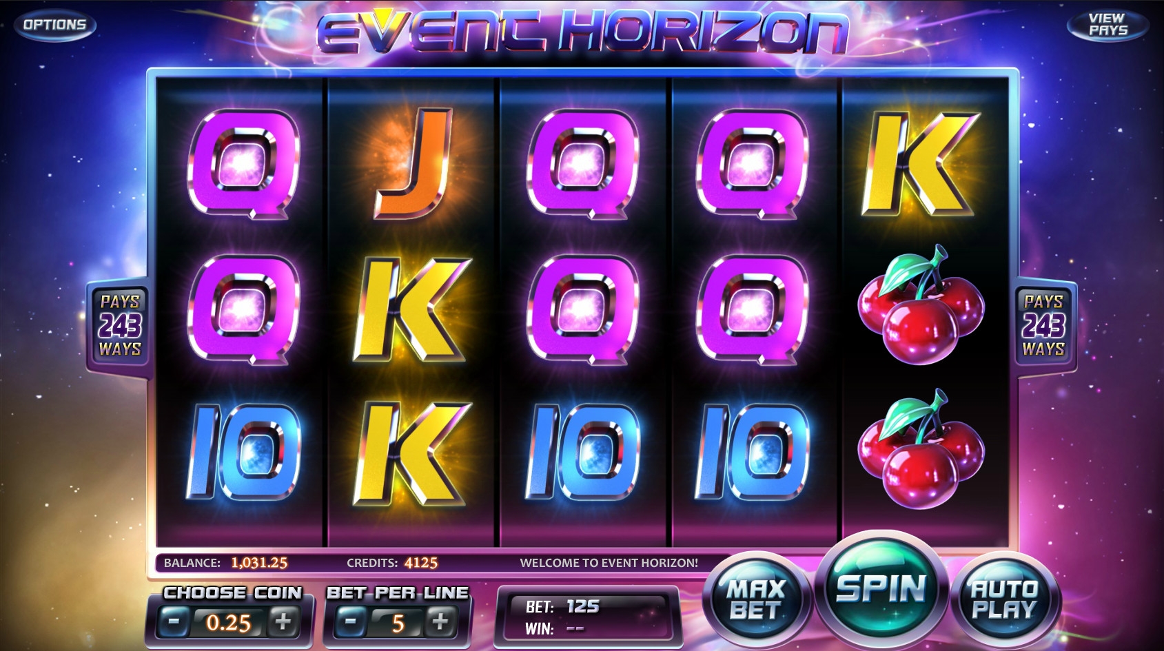 Event Horizon (Горизонт событий) из раздела Игровые автоматы