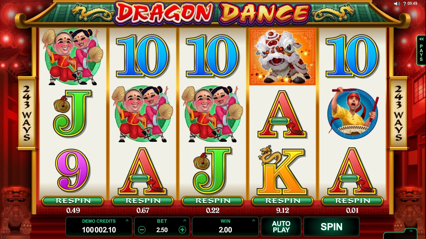 Dragon Dance (Танец дракона) из раздела Игровые автоматы
