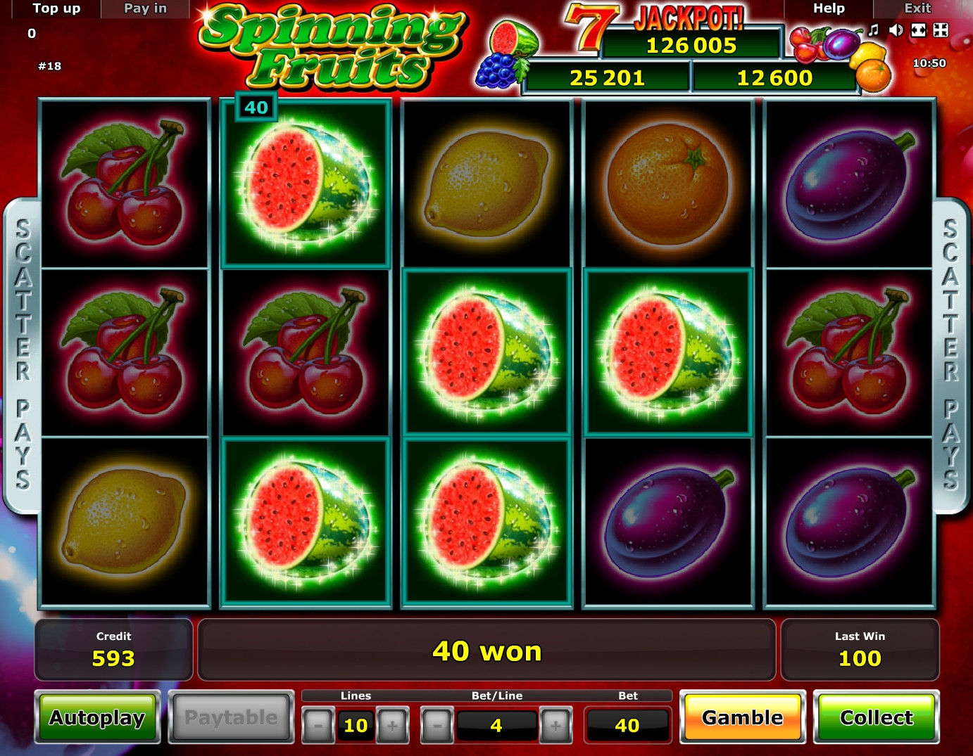 Spinning Fruits (Вращающиеся фрукты) из раздела Игровые автоматы