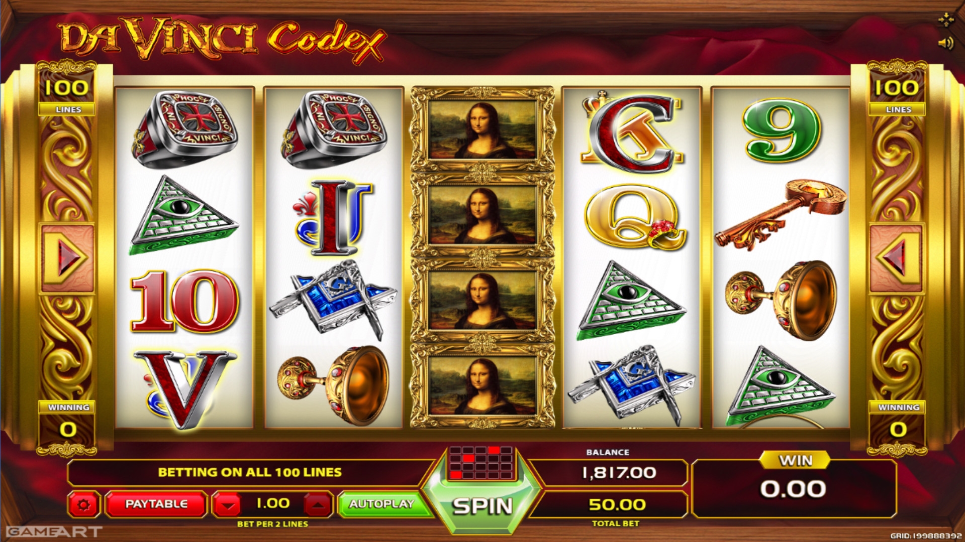 Da Vinci CodeX (Кодекс да Винчи) из раздела Игровые автоматы