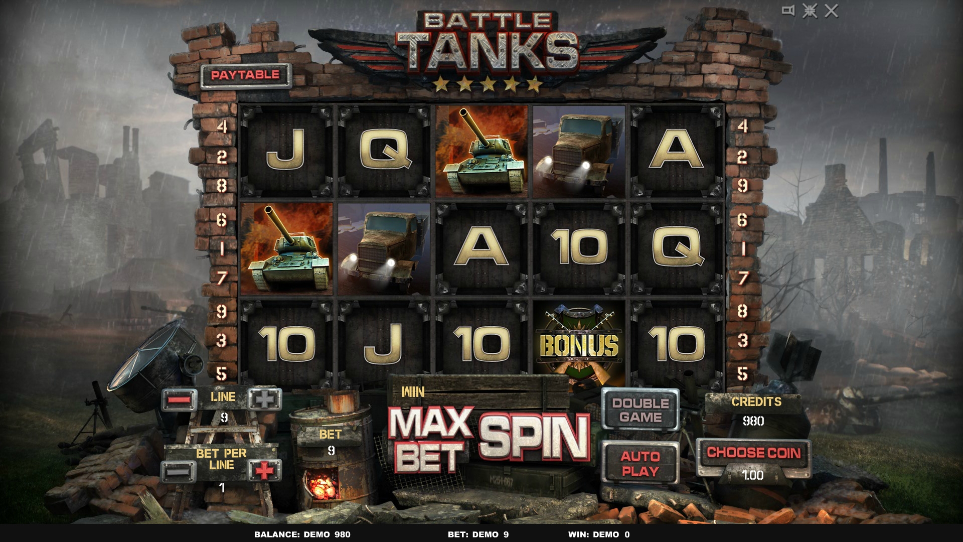 Battle Tanks (Танковый бой) из раздела Игровые автоматы