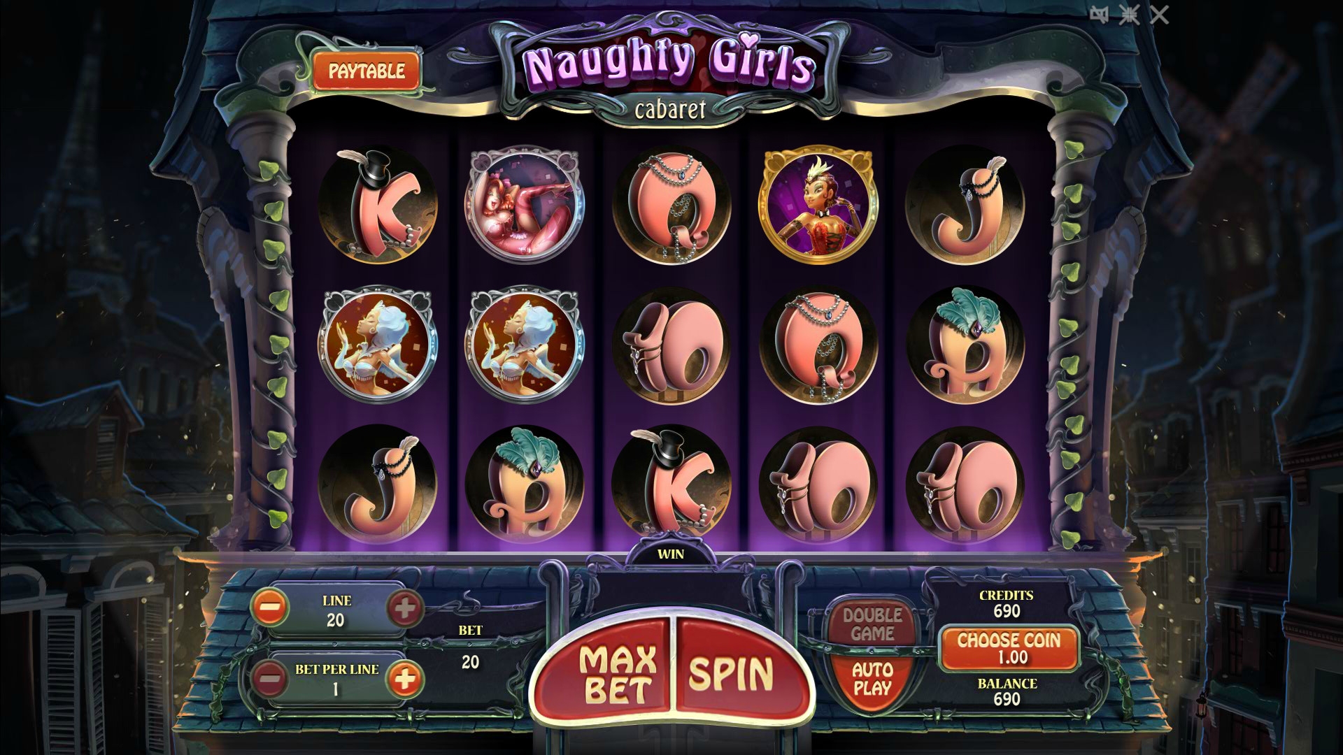 Naughty Girls Cabaret (Шалуньи из кабаре) из раздела Игровые автоматы
