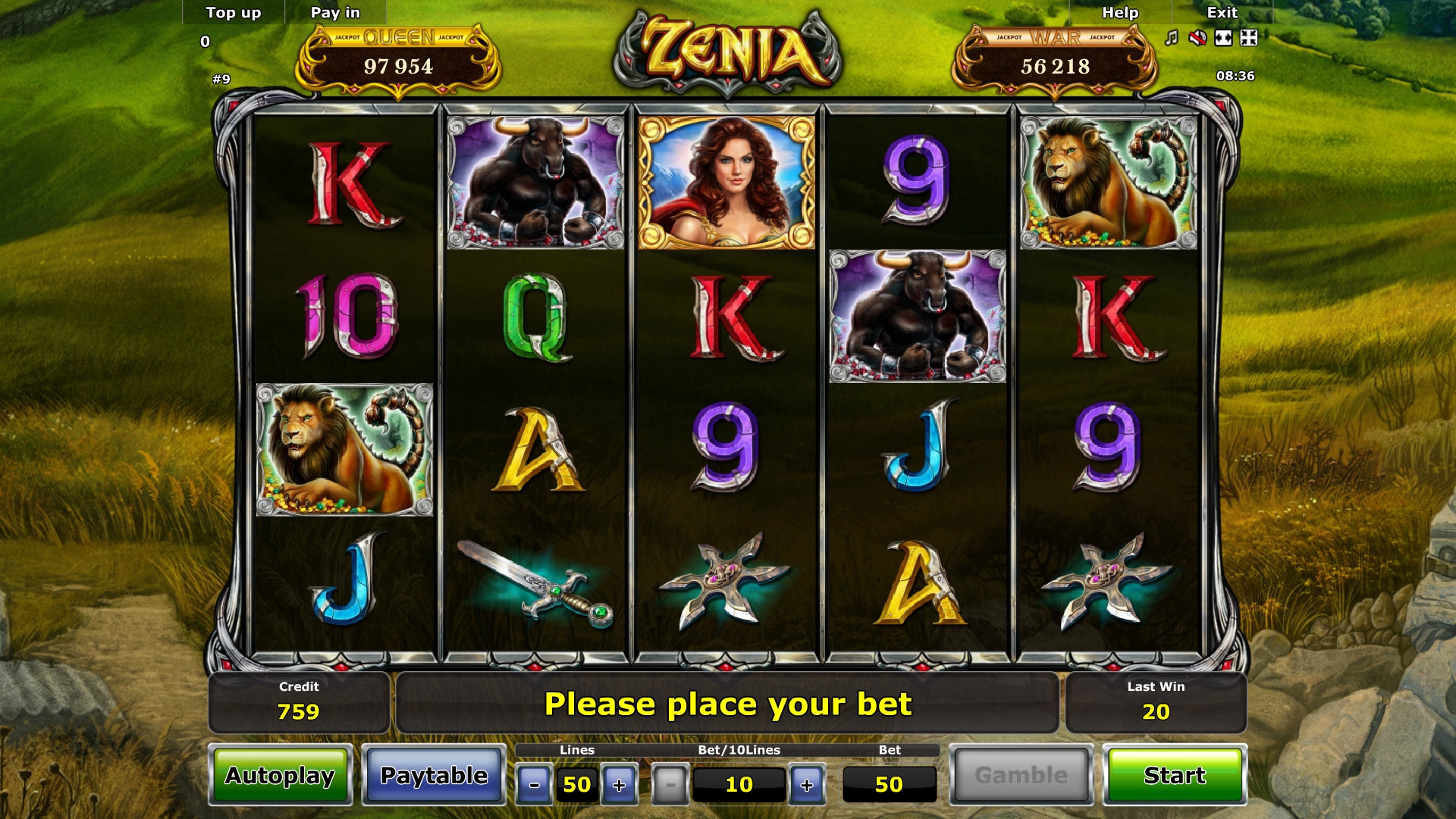 Zenia: Queen of War (Зения: Королева войны) из раздела Игровые автоматы