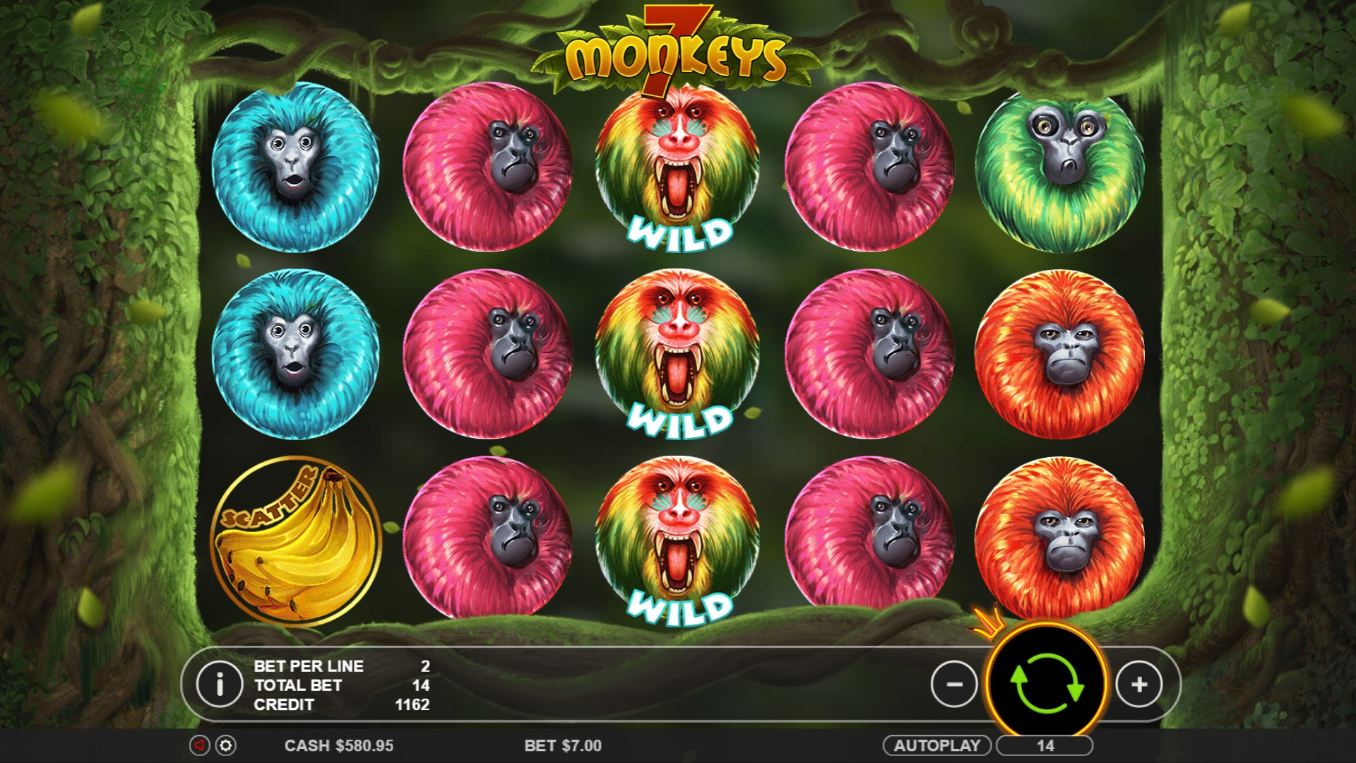 7 Monkeys (7 обезьян) из раздела Игровые автоматы