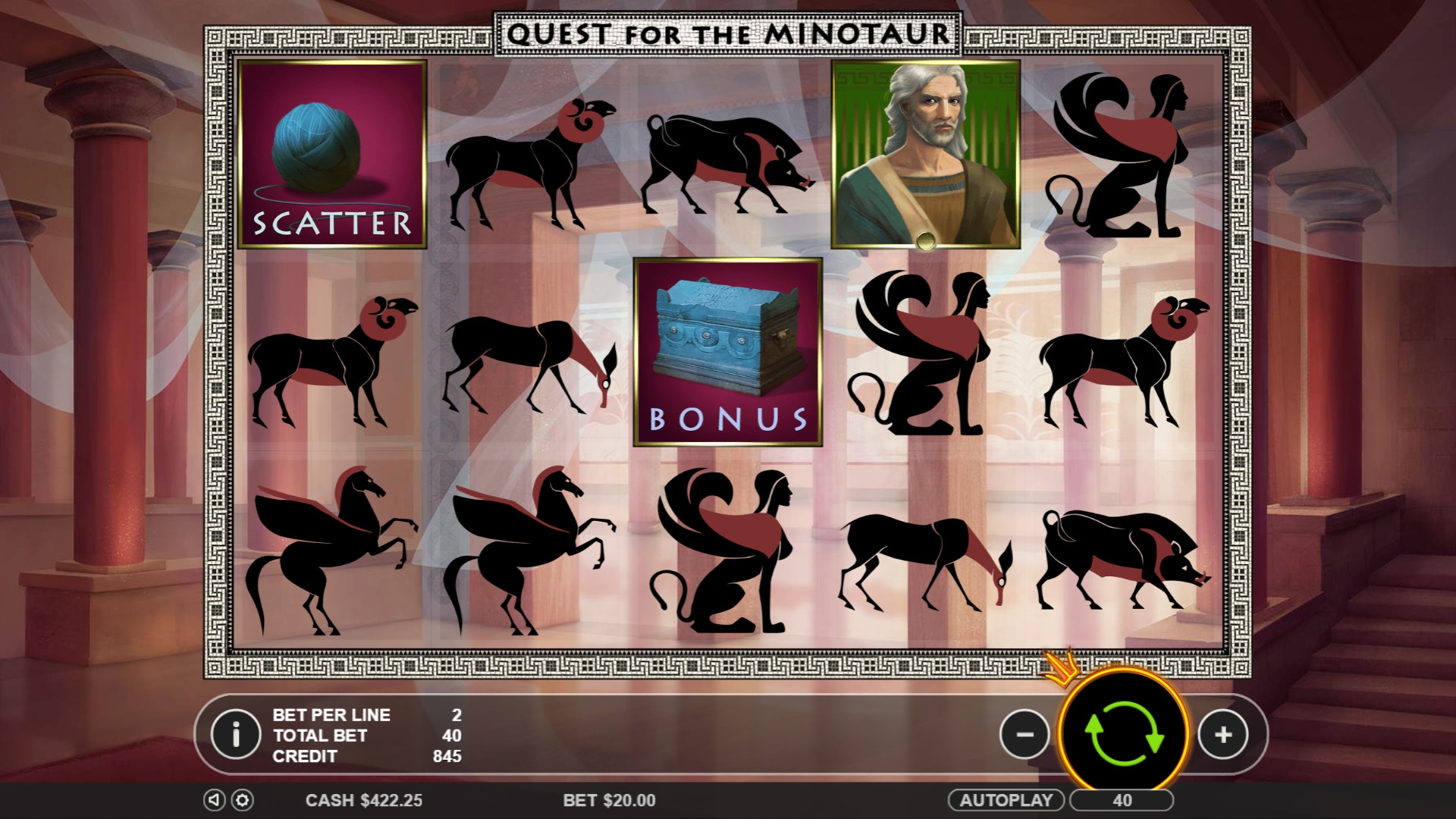 Quest for the Minotaur (В поисках Минотавра) из раздела Игровые автоматы